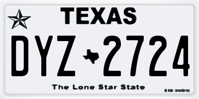 TX license plate DYZ2724