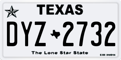 TX license plate DYZ2732