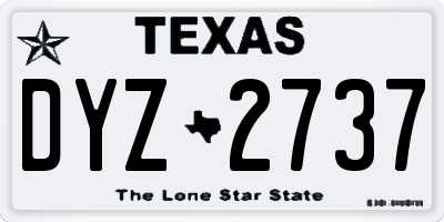 TX license plate DYZ2737