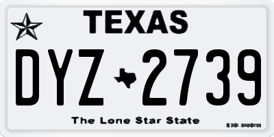 TX license plate DYZ2739