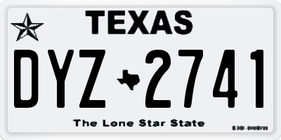 TX license plate DYZ2741