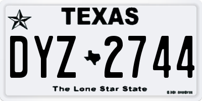 TX license plate DYZ2744
