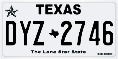 TX license plate DYZ2746