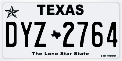 TX license plate DYZ2764