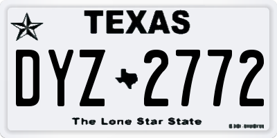 TX license plate DYZ2772