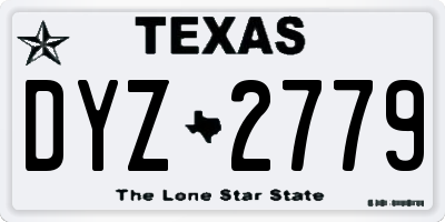 TX license plate DYZ2779