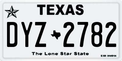 TX license plate DYZ2782