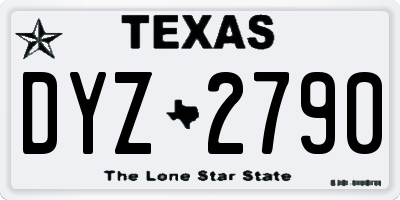 TX license plate DYZ2790