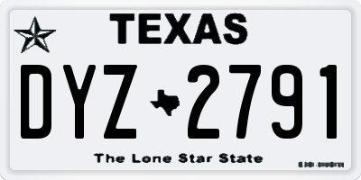 TX license plate DYZ2791