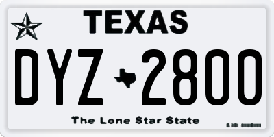 TX license plate DYZ2800