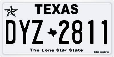 TX license plate DYZ2811