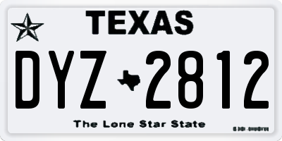 TX license plate DYZ2812