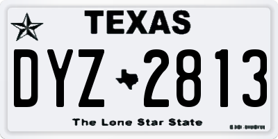 TX license plate DYZ2813