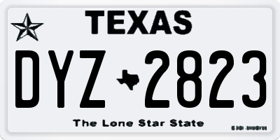 TX license plate DYZ2823