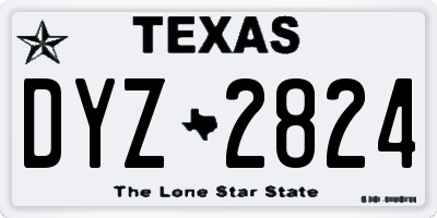 TX license plate DYZ2824