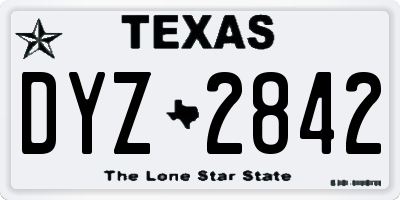 TX license plate DYZ2842