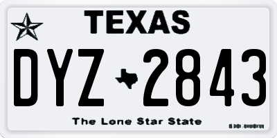 TX license plate DYZ2843