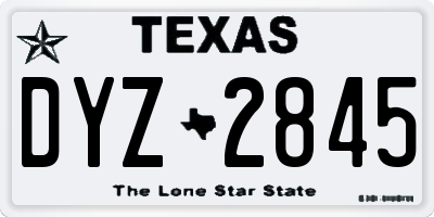 TX license plate DYZ2845