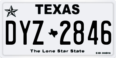 TX license plate DYZ2846