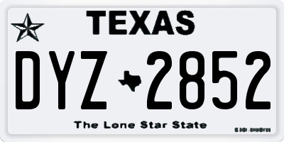 TX license plate DYZ2852