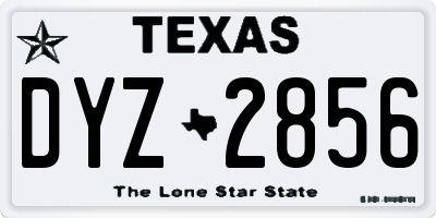 TX license plate DYZ2856
