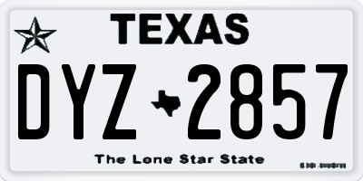 TX license plate DYZ2857