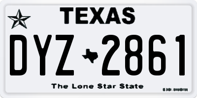 TX license plate DYZ2861