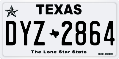 TX license plate DYZ2864