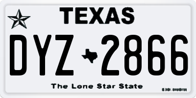 TX license plate DYZ2866