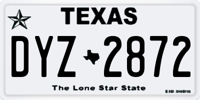 TX license plate DYZ2872