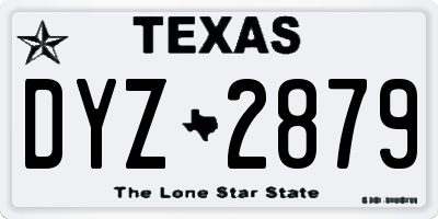 TX license plate DYZ2879