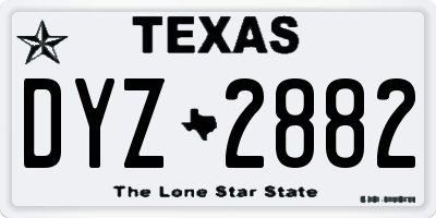 TX license plate DYZ2882