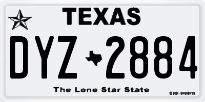 TX license plate DYZ2884