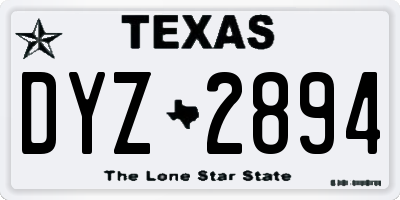 TX license plate DYZ2894