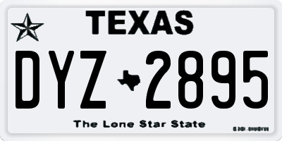 TX license plate DYZ2895