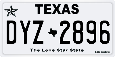 TX license plate DYZ2896