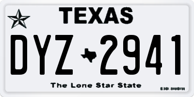 TX license plate DYZ2941