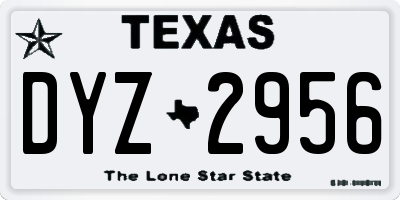 TX license plate DYZ2956