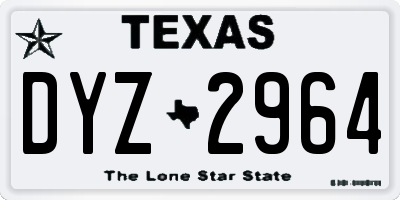TX license plate DYZ2964