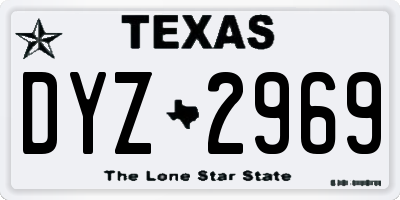 TX license plate DYZ2969