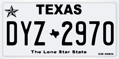 TX license plate DYZ2970