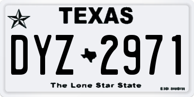 TX license plate DYZ2971