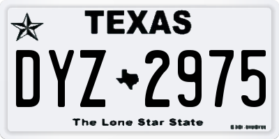 TX license plate DYZ2975