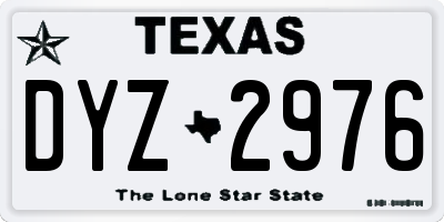TX license plate DYZ2976