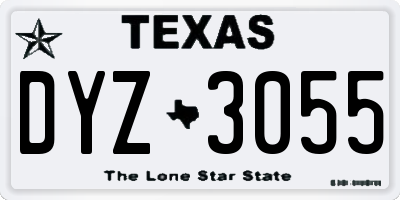 TX license plate DYZ3055