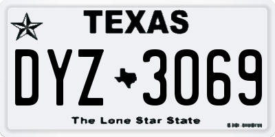 TX license plate DYZ3069