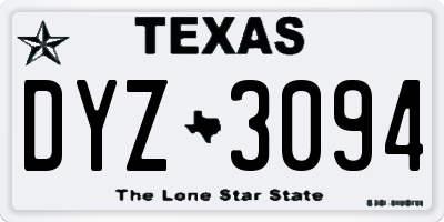TX license plate DYZ3094