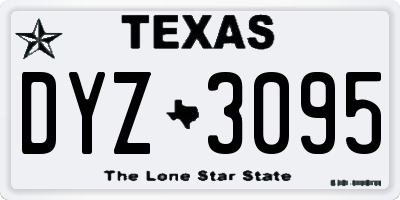 TX license plate DYZ3095