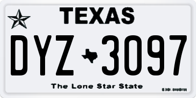 TX license plate DYZ3097