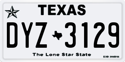 TX license plate DYZ3129